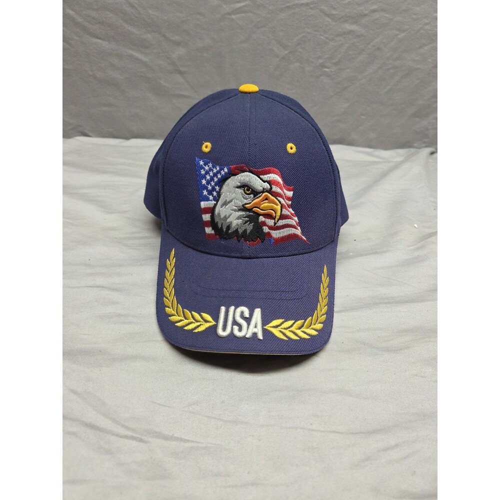 Eagle USA American Flag Baseball Cap Hat Embroidered Blue Patriotic